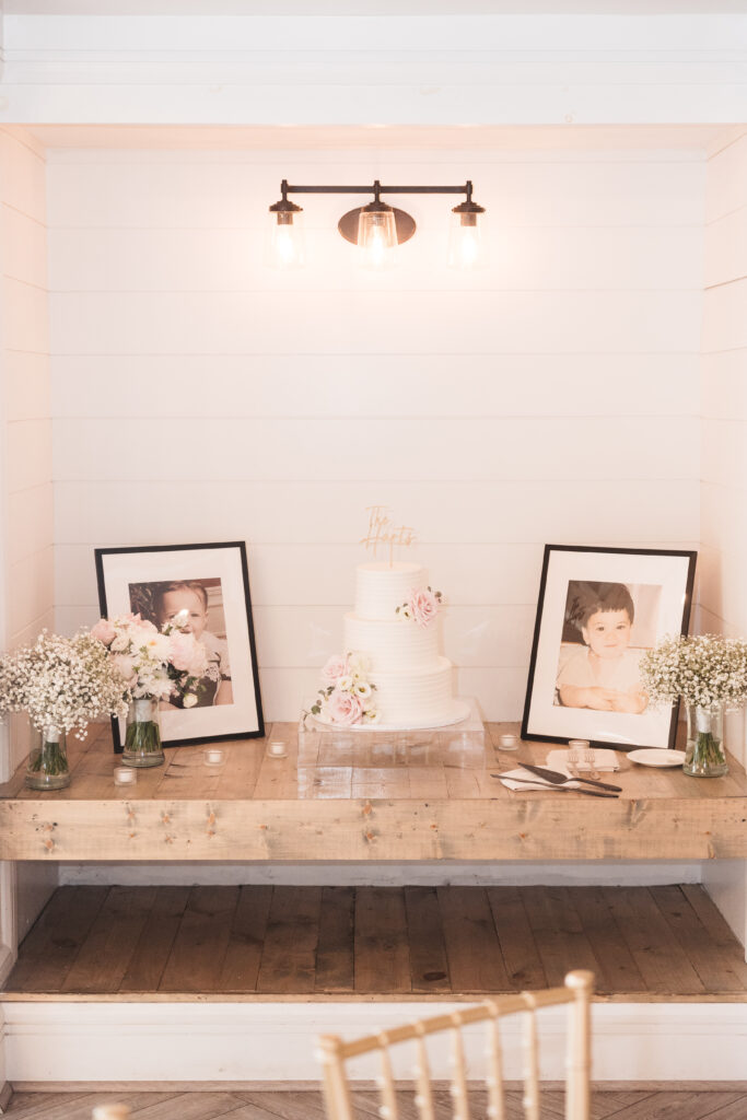 Three tiered wedding cake. Wedding day at Blue Heron Pines Golf Club in Egg Harbor, NJ. Photographed by South Jersey/Philly based wedding photographer Madison Neumann Photography.